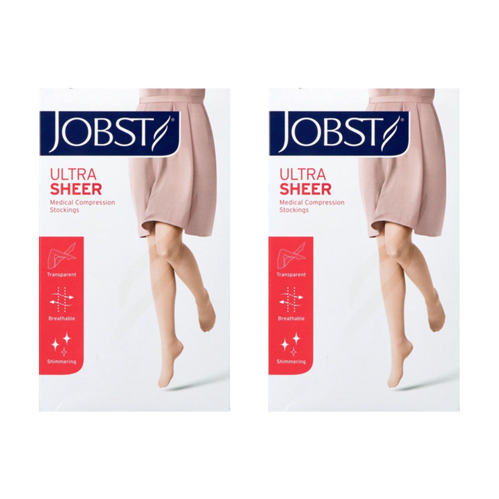 Bas de contention JOBST Ultra Sheer, transparent, respirant, scintillant.