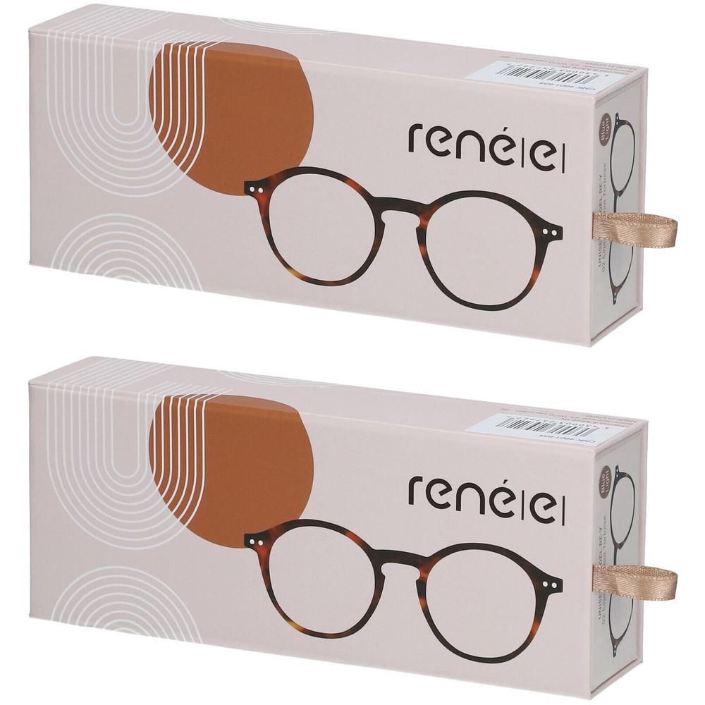 Lunettes René|e| RE-Z 02 Espresso Shot Tortoise avec filtre lumière bleue, en boîte.