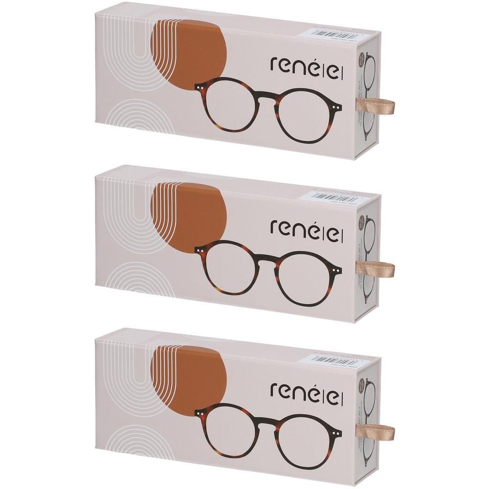 Drie dozen met René|e| Lunettes RE-Z 02 Espresso Shot Tortoise brillen met blauwlichtfilter.