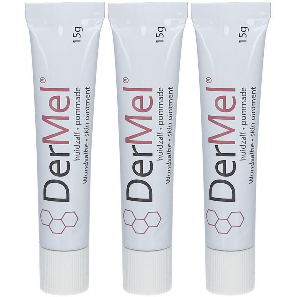 Trois tubes de pommade Dermel, 15g chacun.