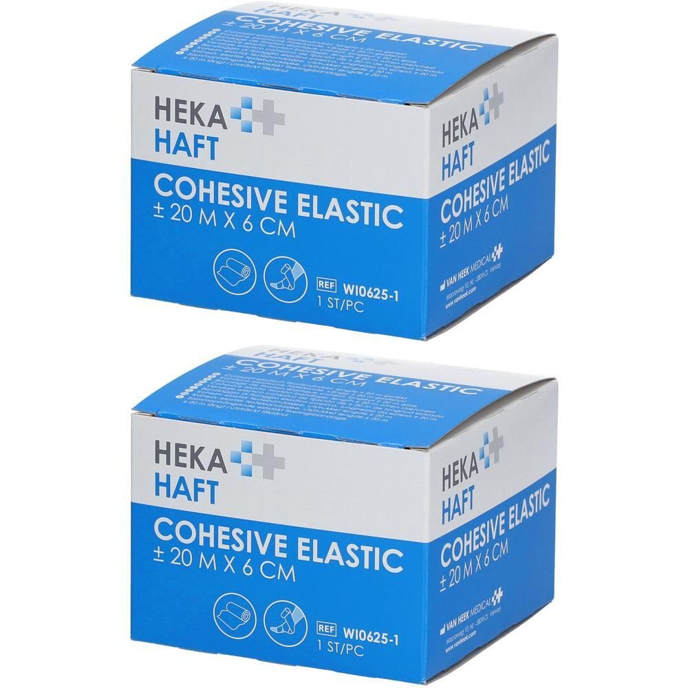 Twee dozen Heka Haft cohesief elastisch verband, 20 m x 6 cm.