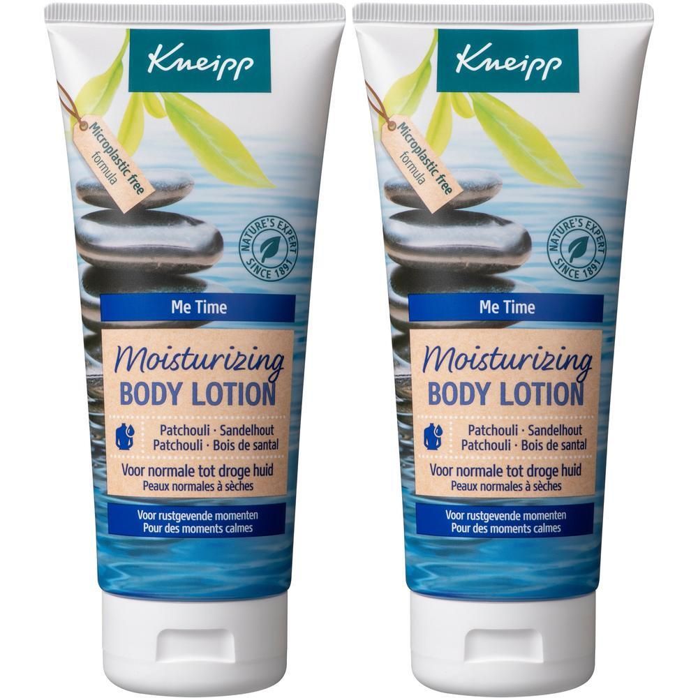 Twee tubes Kneipp Me Time Hydraterende Bodylotion Patchouli - Sandelhout voor normale tot droge huid.