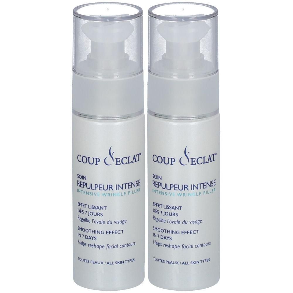 Deux flacons pompe Coup d'Eclat® Soin Repulpeur Intense.