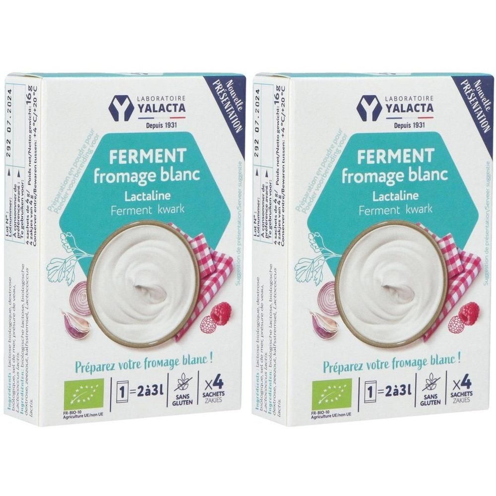 Twee pakken Yalacta Ferment voor kwark. Bevat 4 zakjes.