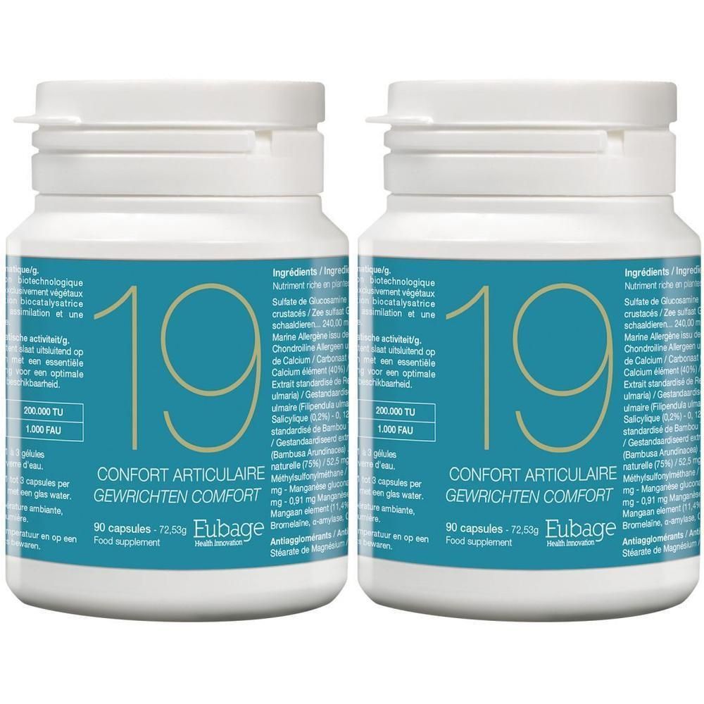 Twee potjes met capsules voor gewrichtscomfort.