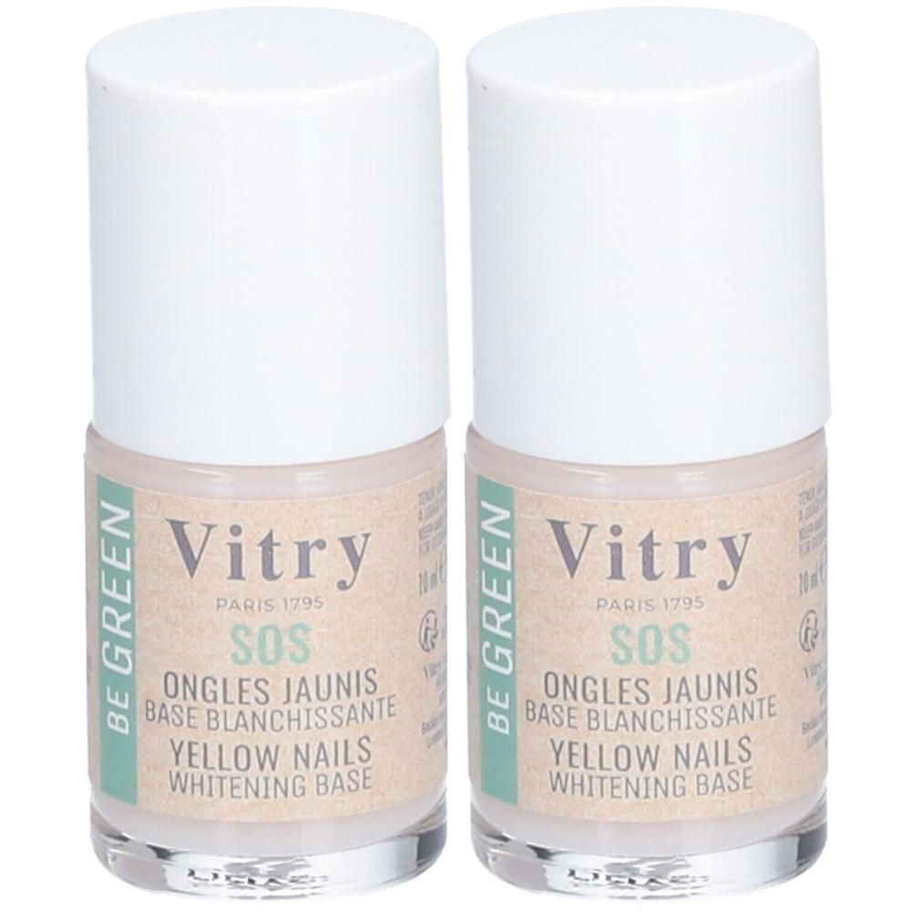Deux flacons de base blanchissante SOS Ongles Jaunis de Vitry.