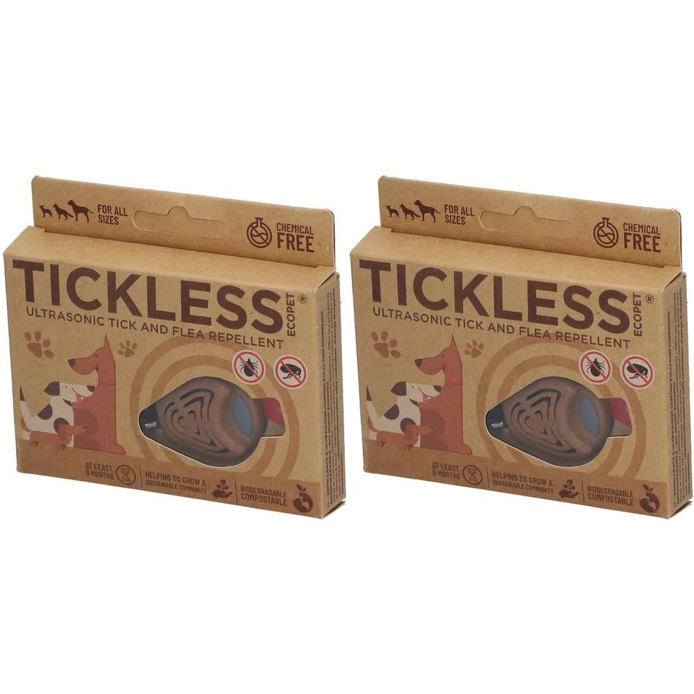 Twee pakken Tickless Ecopet ultrasone teken- en vlooienwerend middel voor huisdieren. Chemisch vrij.