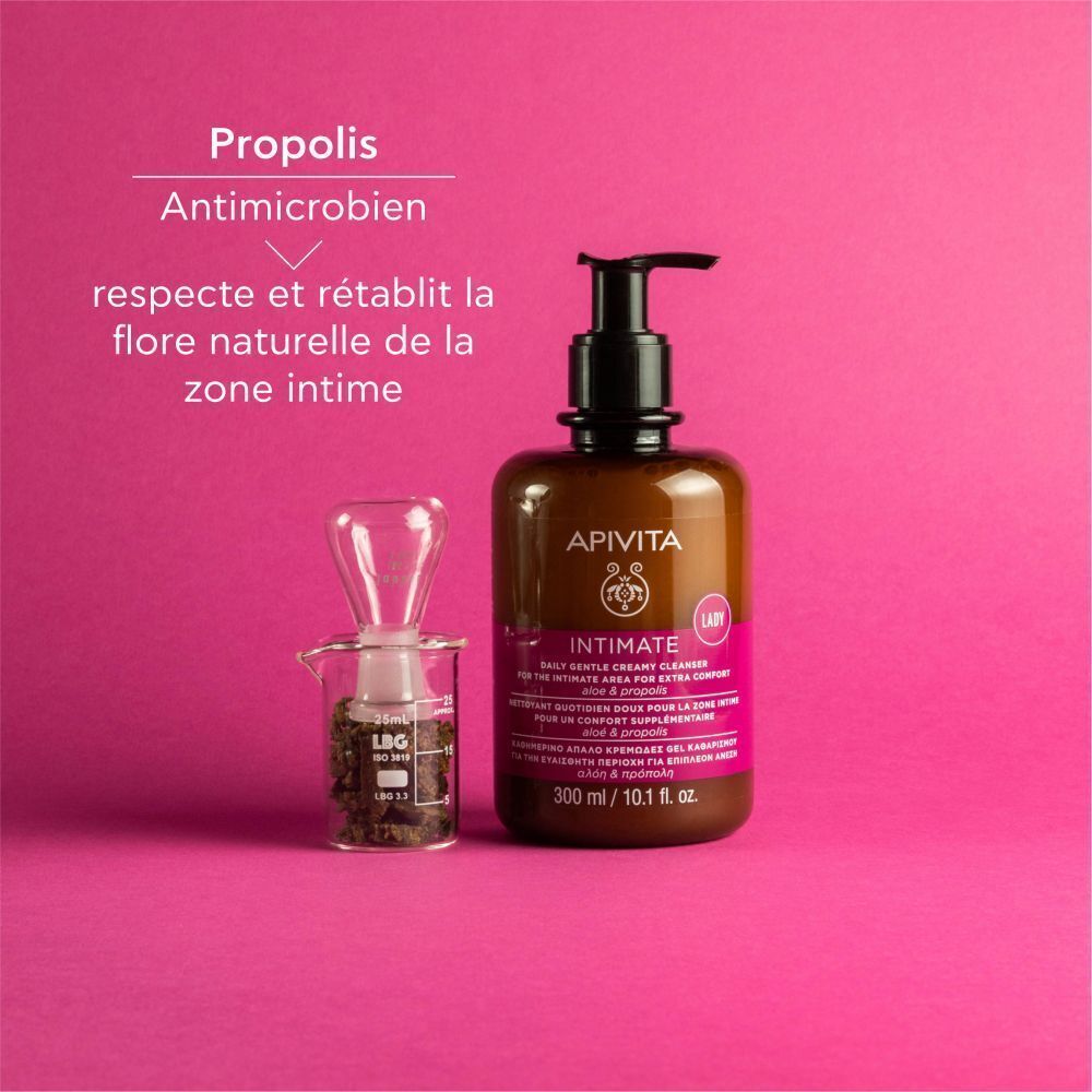 Nettoyant intime APIVITA avec Propolis, respectant et restaurant la flore naturelle.