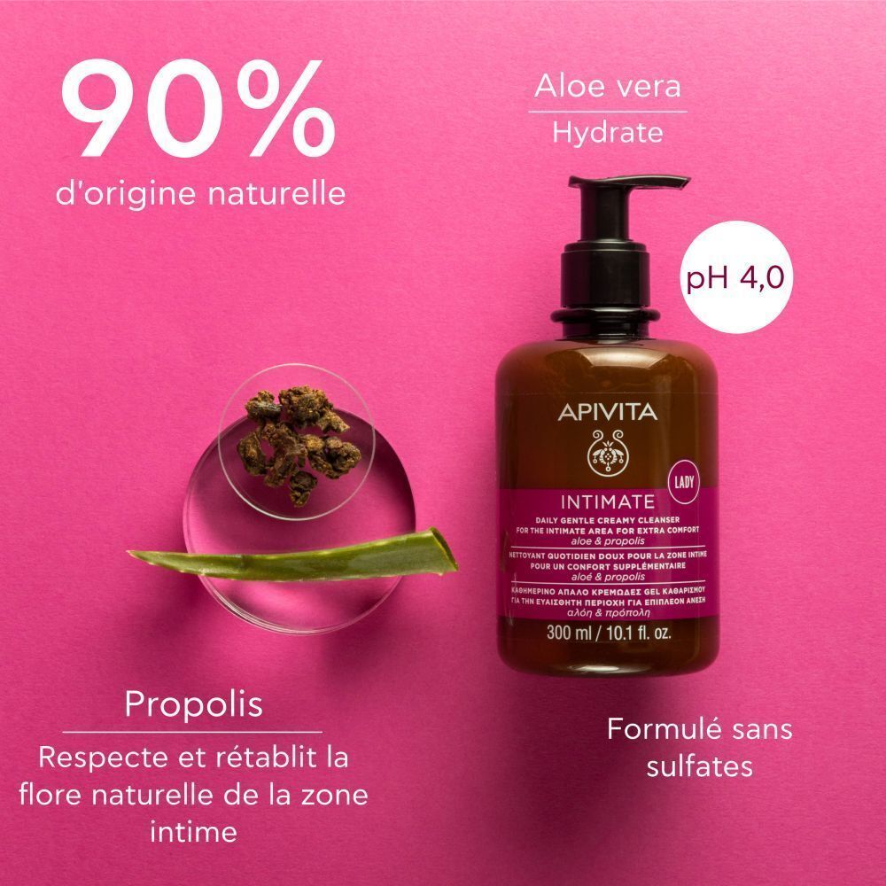 Gel Nettoyant Doux Protection APIVITA, avec Aloe Vera et Propolis.
