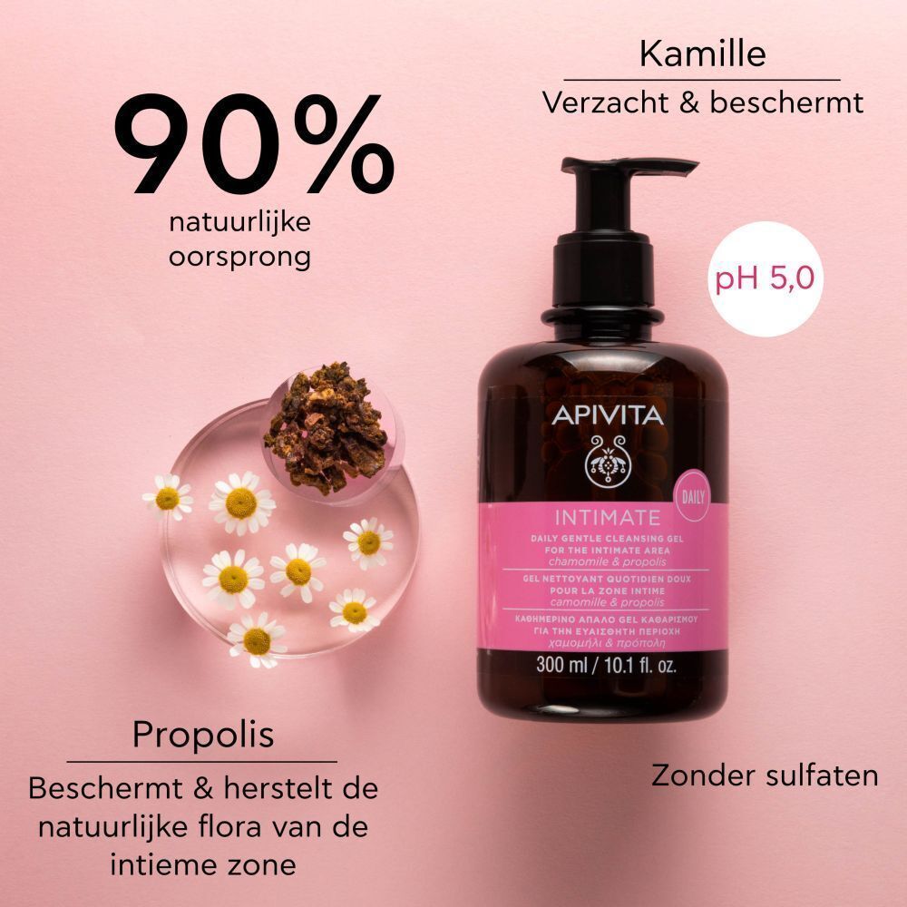 Apivita Intimate Gel, 90% van natuurlijke oorsprong, met kamille en propolis.