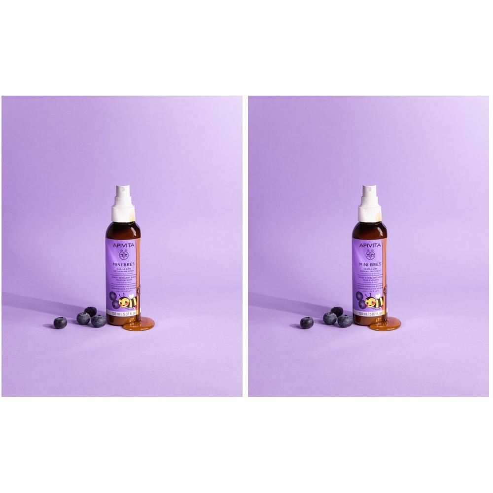 Apivita Mini Bees Ontklittingsspray voor Kinderen, 150ml, met bosbessen en honing.