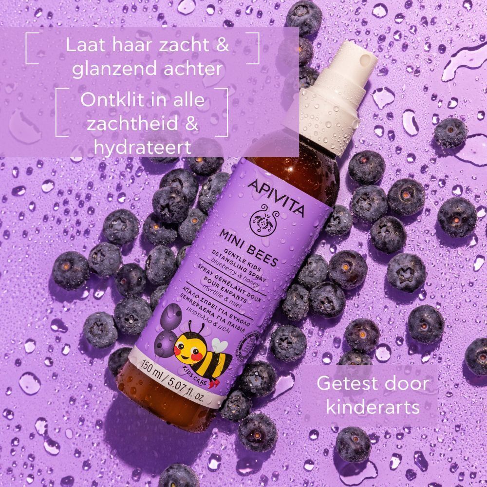 Apivita Mini Bees Ontklittingsspray voor Kinderen met bosbessen en honing. Getest door kinderarts.
