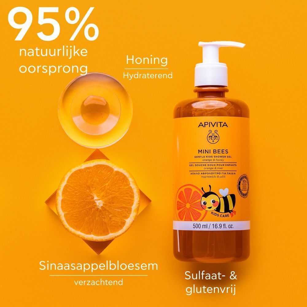 Apivita Mini Bees Douchegel: 95% natuurlijke oorsprong, sinaasappelbloesem.