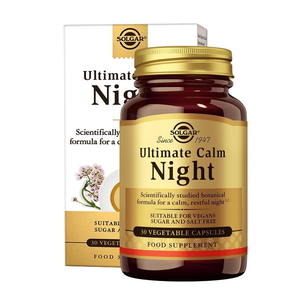 Solgar Ultimate Calm Night, 30 gélules végétales, avec boîte.