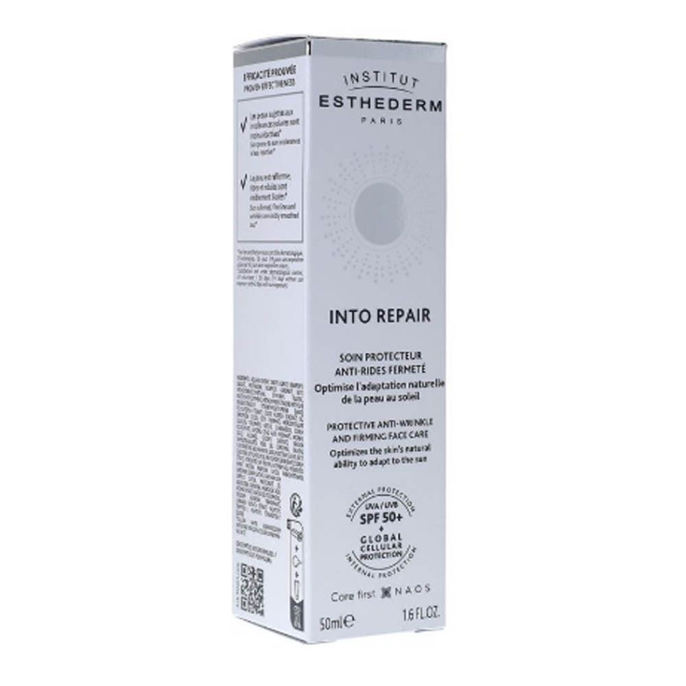 Boîte de INSTITUT ESTHEDERM Into Repair Soin Protecteur Anti-Rides, 50ml, avec SPF 50+.