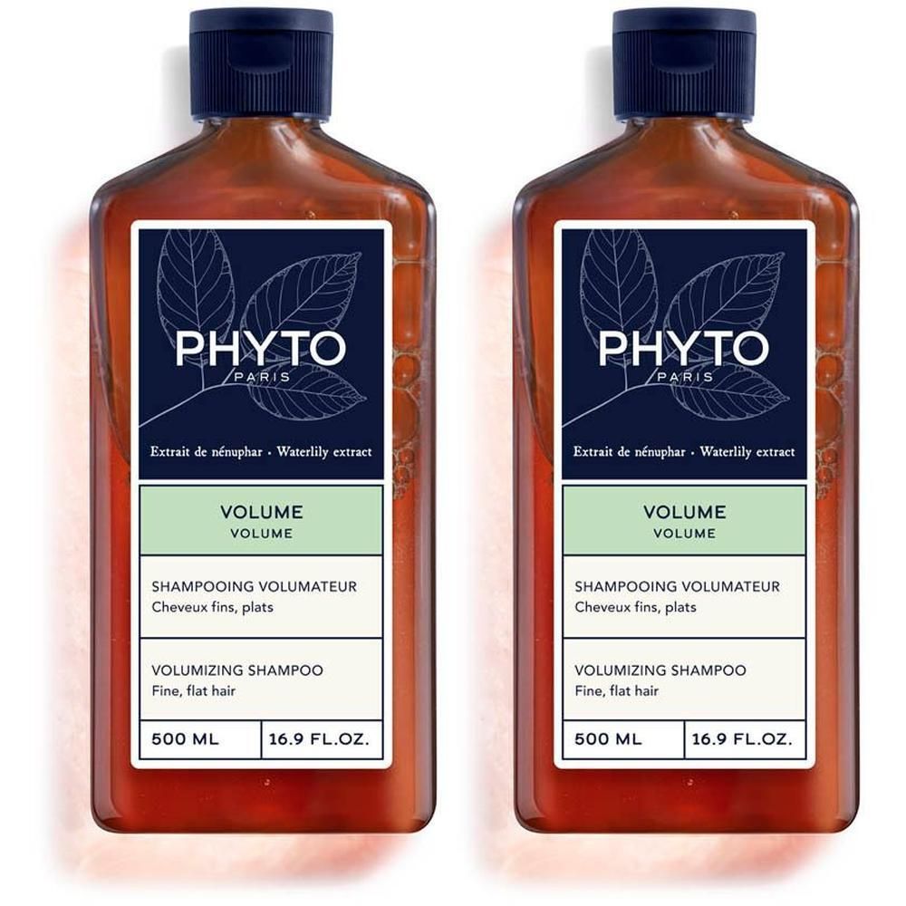 Twee flessen Phyto Volume Shampooing Volumateur, 500 ml.