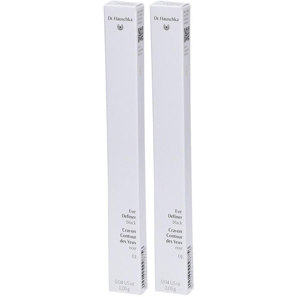 Twee Dr. Hauschka Eye Definer potloden in Zwart, kleur 01.