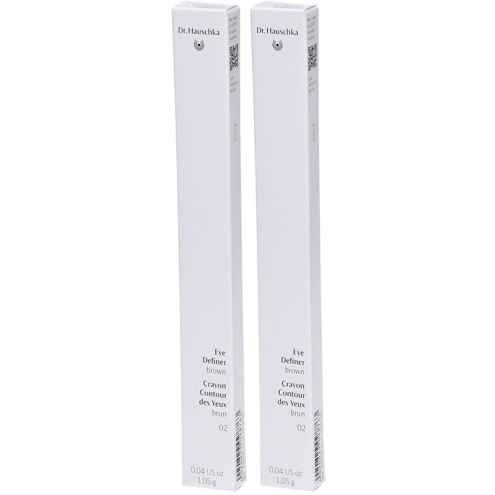 Deux crayons pour les yeux Dr. Hauschka, teinte 02 Brun.