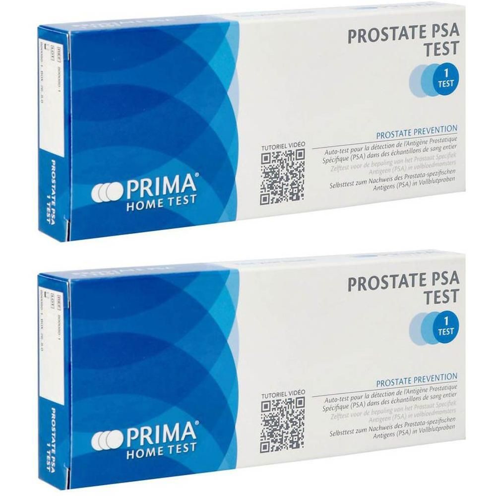 Deux boîtes Prima Home Test Prostate PSA Test. Pour la prévention du cancer de la prostate.