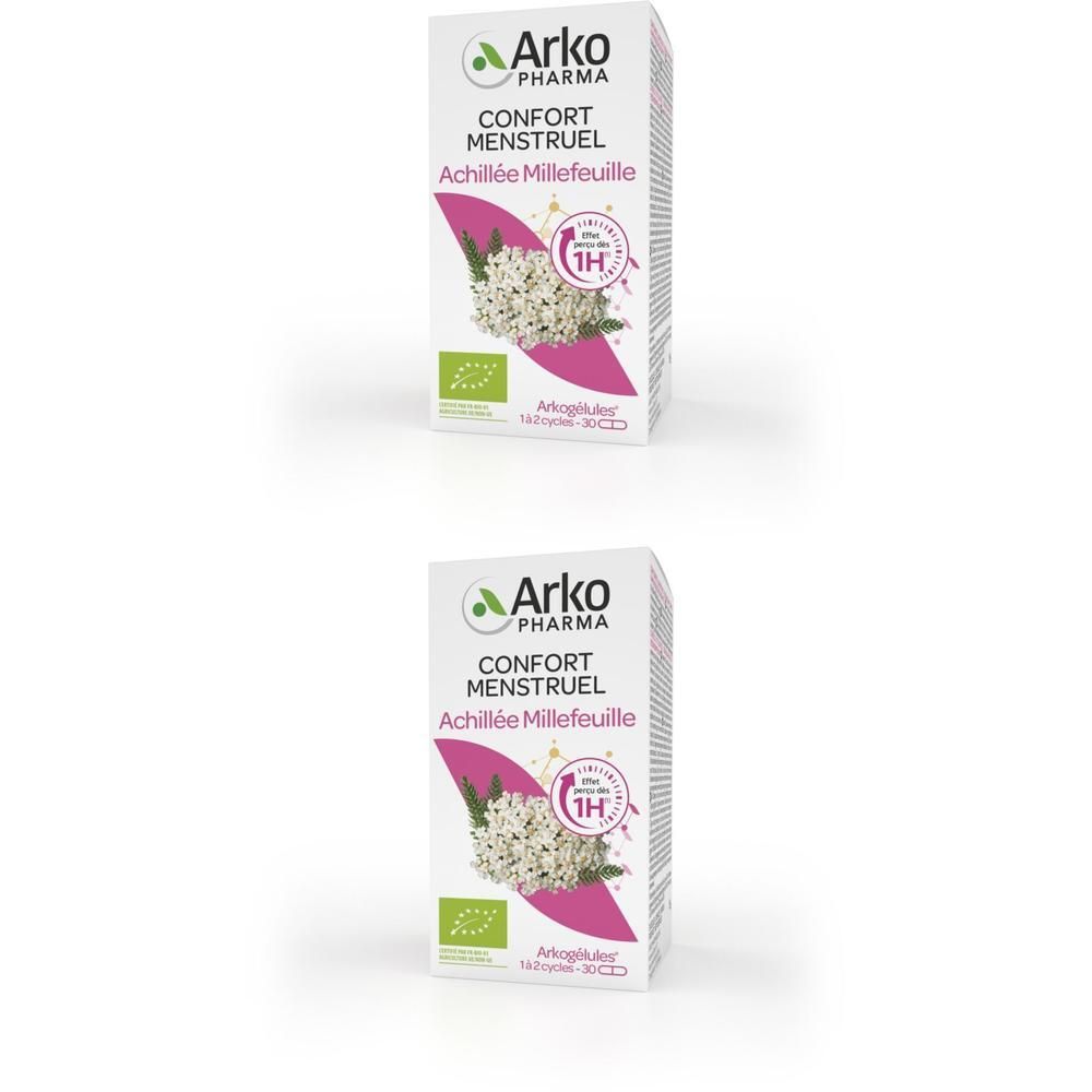 ArkoPharma Confort Menstruel Achillée Millefeuille Packung mit Achillea Millefolium.