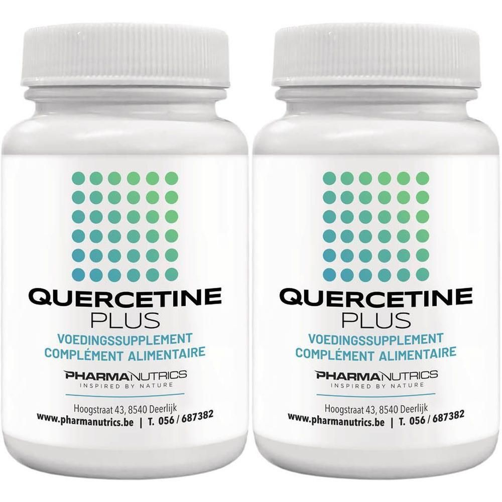 Twee potjes Quercetine Plus voedingssupplement van PharmaNutrics.