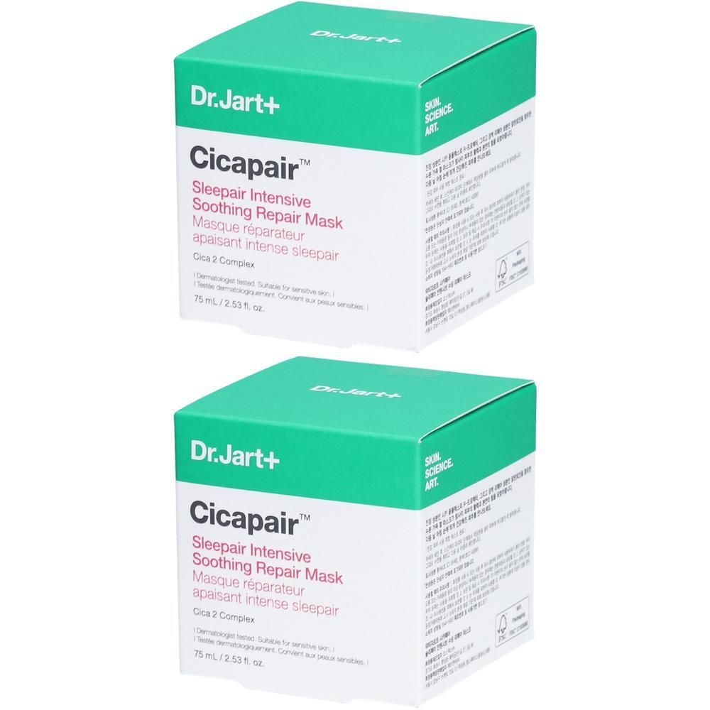 Deux boîtes de Dr. Jart+ Cicapair™ Sleepair Intensive Soothing Repair Mask.
