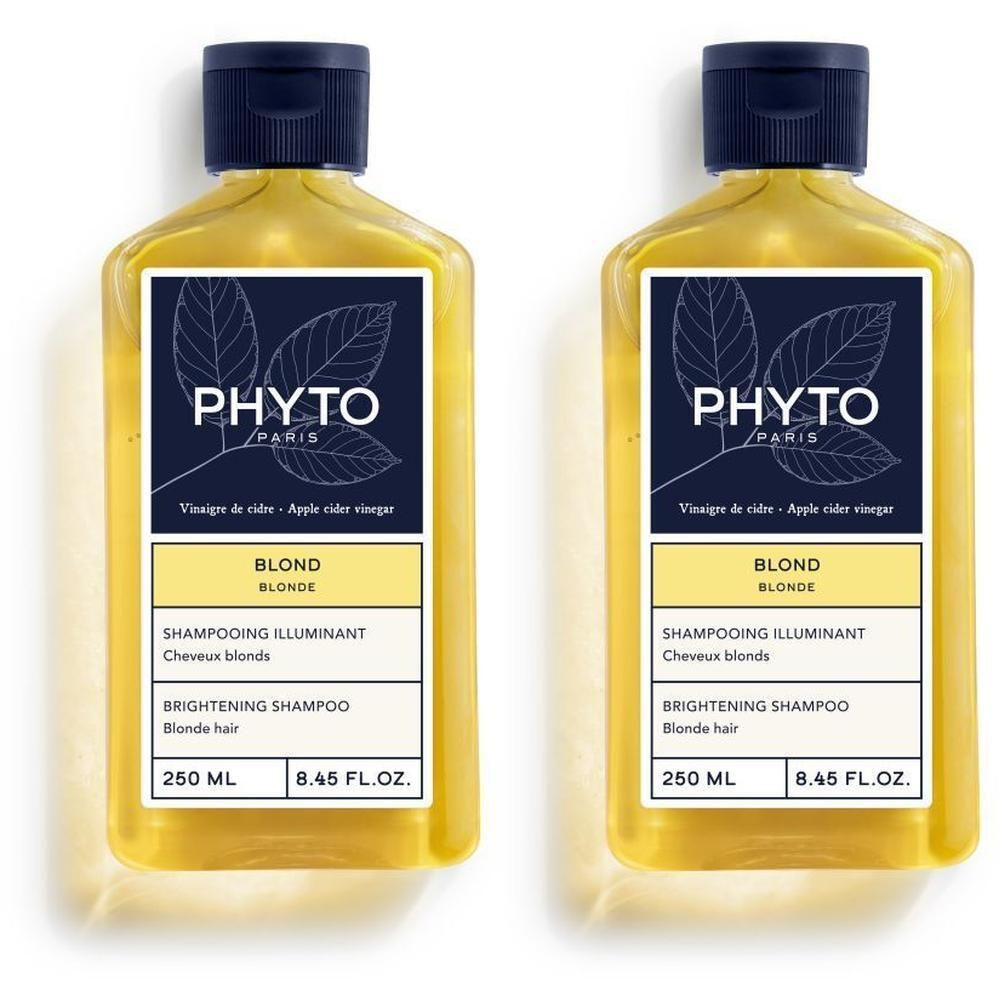 Twee flessen Phyto Shampoo voor blond haar, 250 ml.