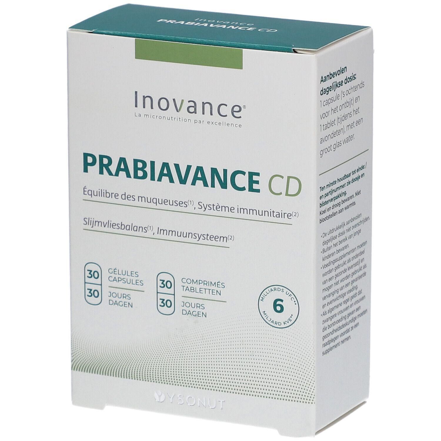 Boîte Inovance Prabiavance CD, 30 gélules ou comprimés pour le système immunitaire.