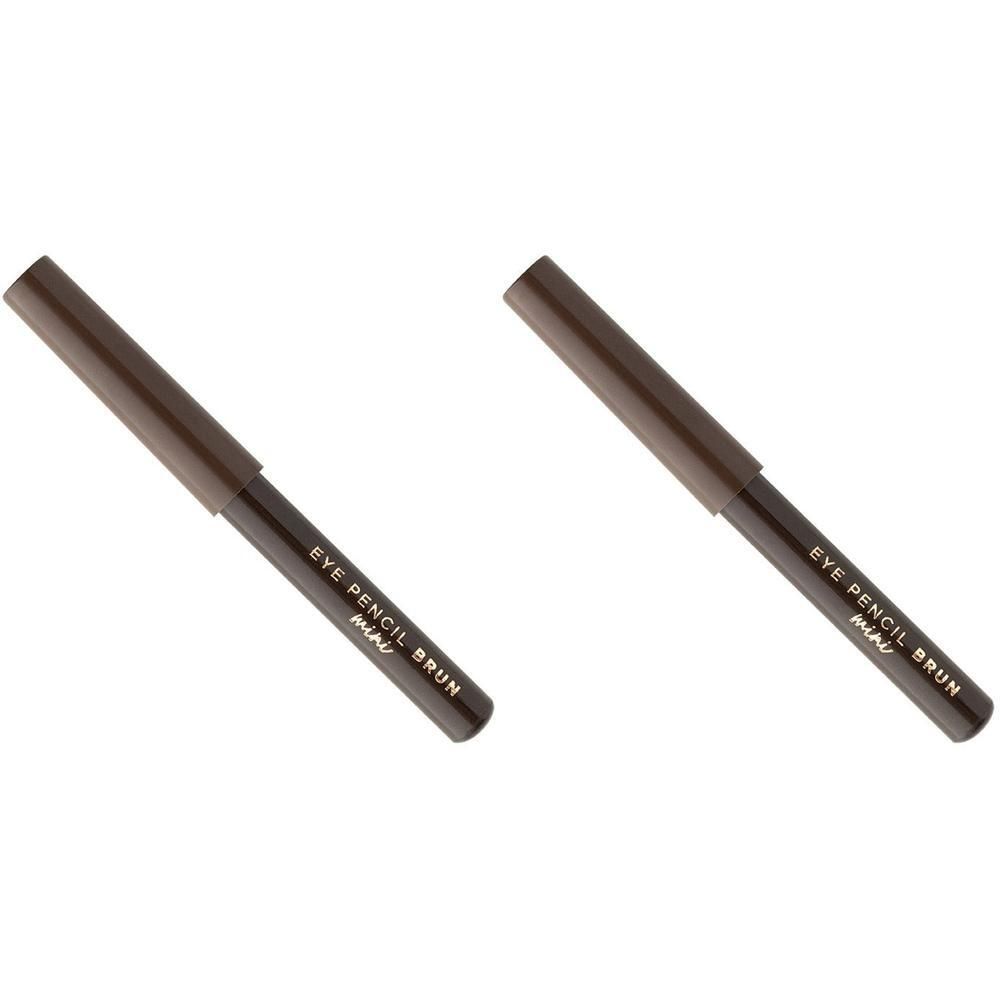Deux crayons pour les yeux bruns avec capuchons.