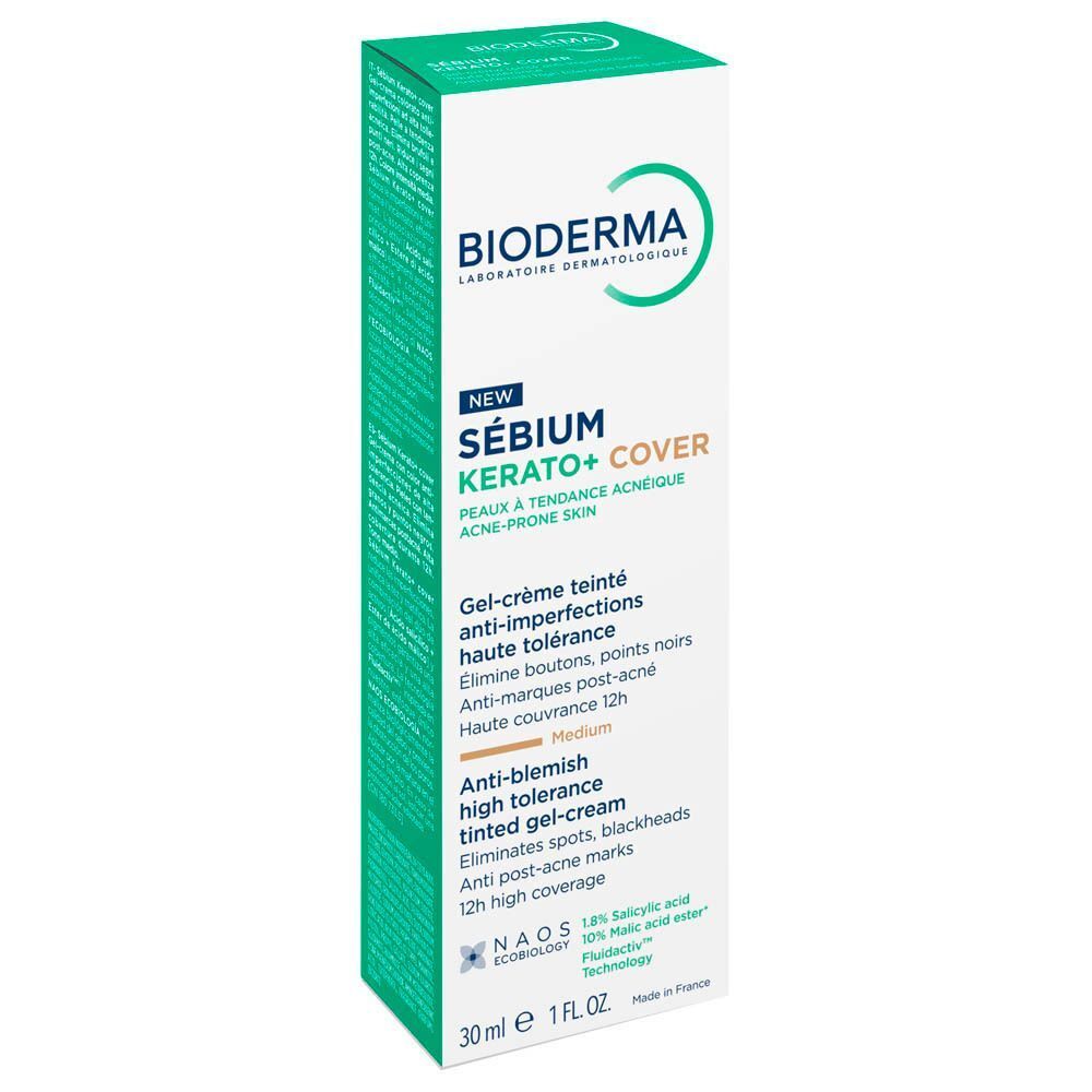 Doosje Bioderma Sébium Kerato+ Cover Gel-Crème, 30ml.