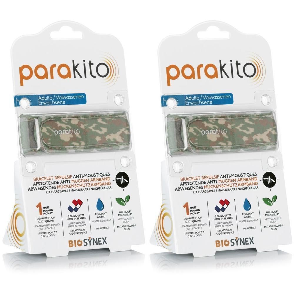 Twee Parakito camouflage armbanden, oplaadbaar, voor volwassenen.