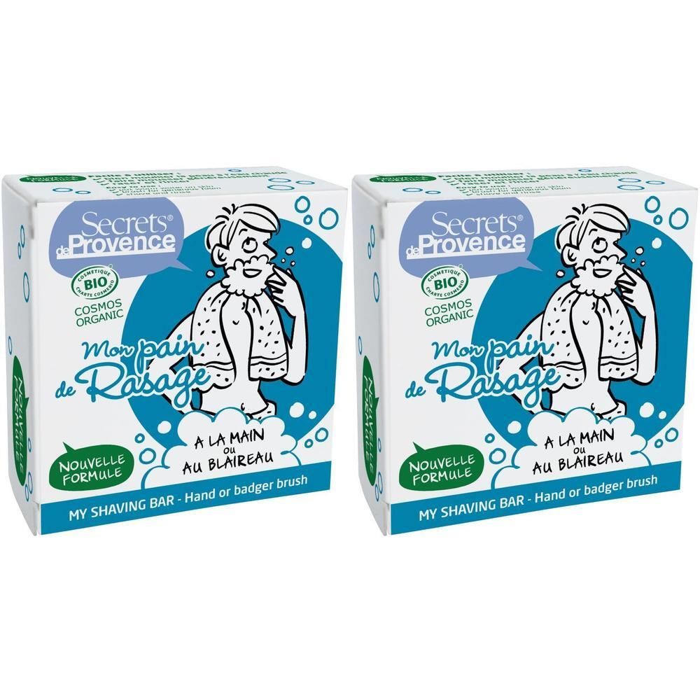 Twee dozen Secrets de Provence Mannen Scheerzeep Bio, Cosmos Organic.