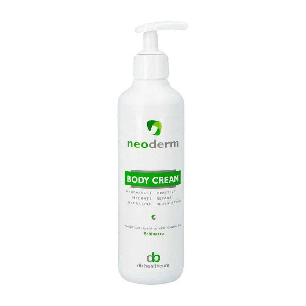 Flacon blanc avec pompe, Neoderm Body Cream, enrichi à l'échinacée.