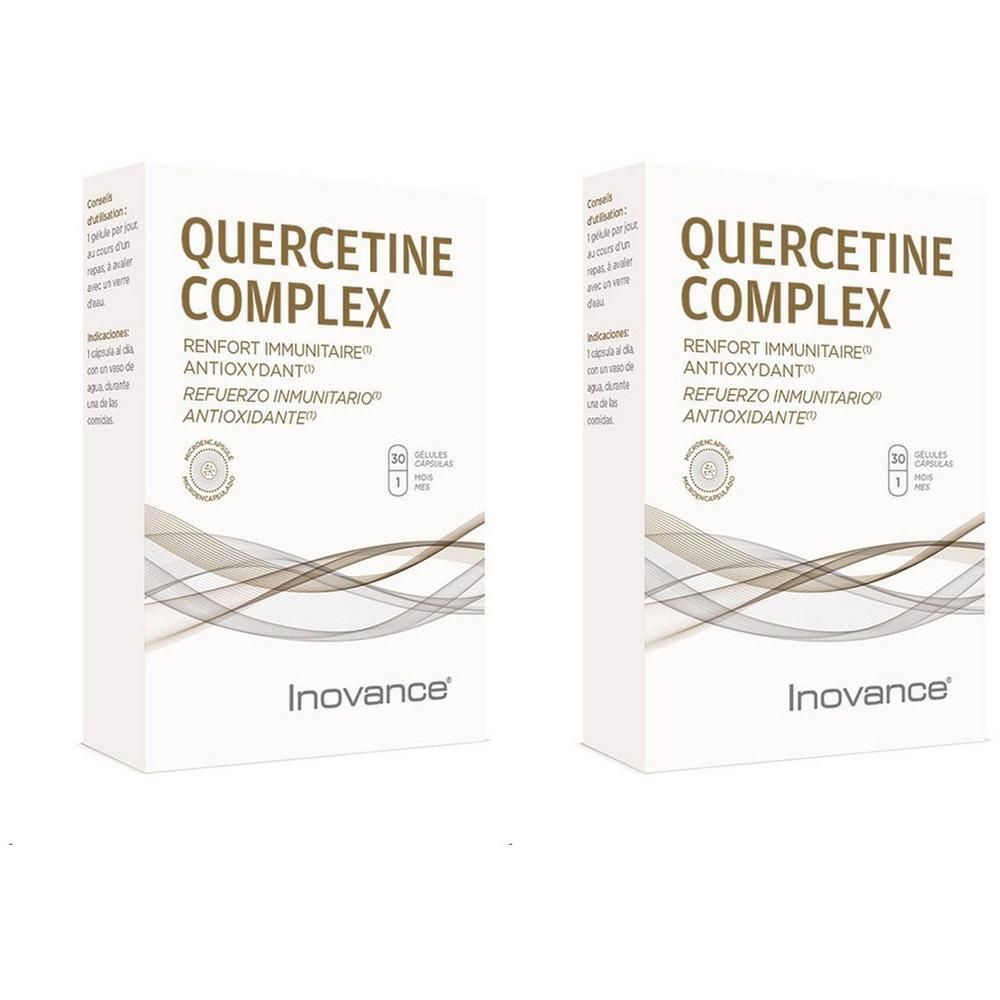 Twee dozen Inovance Quercetine Complex, 30 capsules per doos.