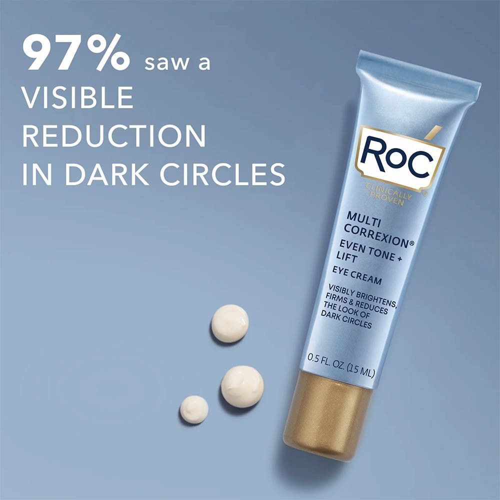 Tube de crème contour des yeux RoC Multi Correxion avec texte.