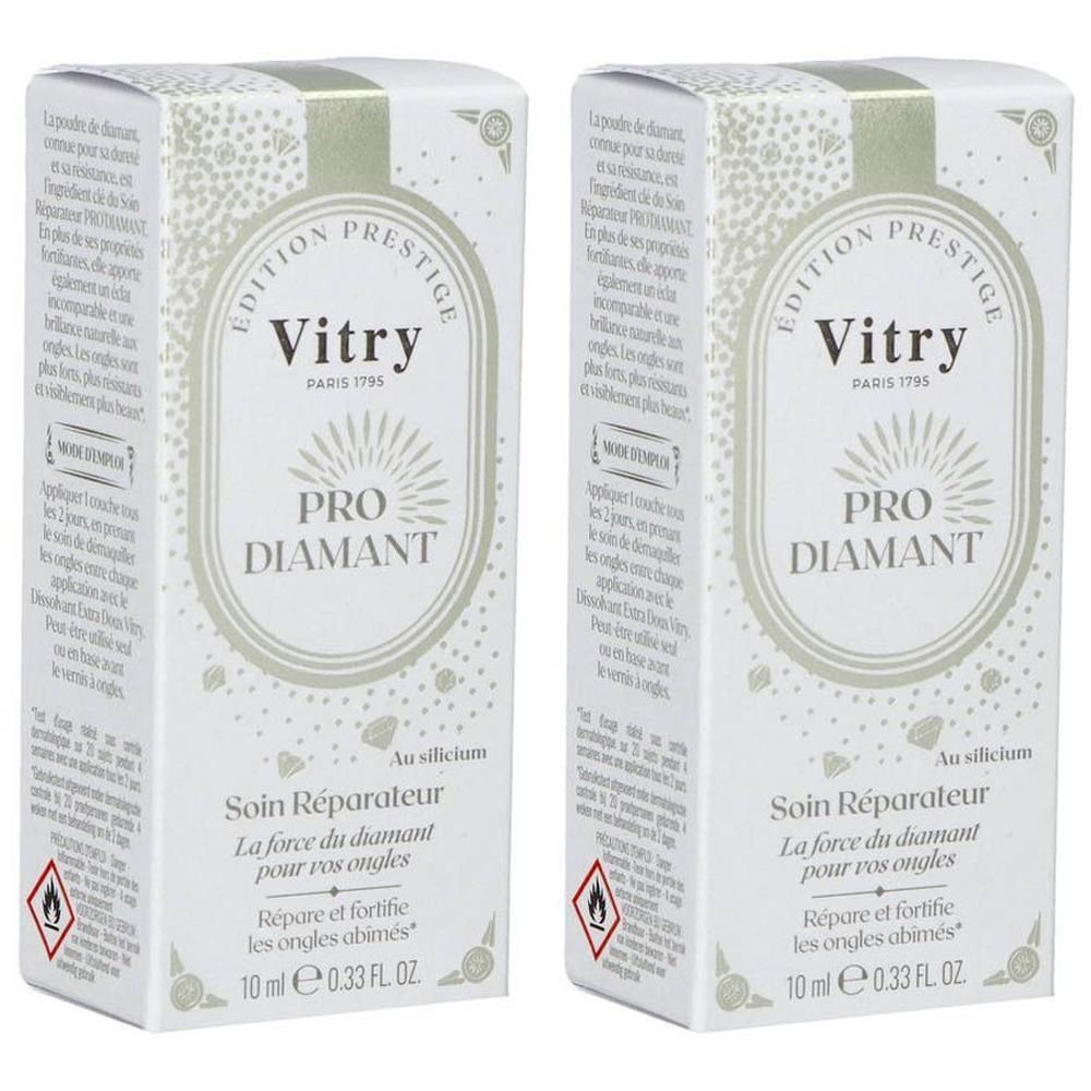 Deux boîtes de Vitry Soin Réparateur Pro Diamant, 10 ml.