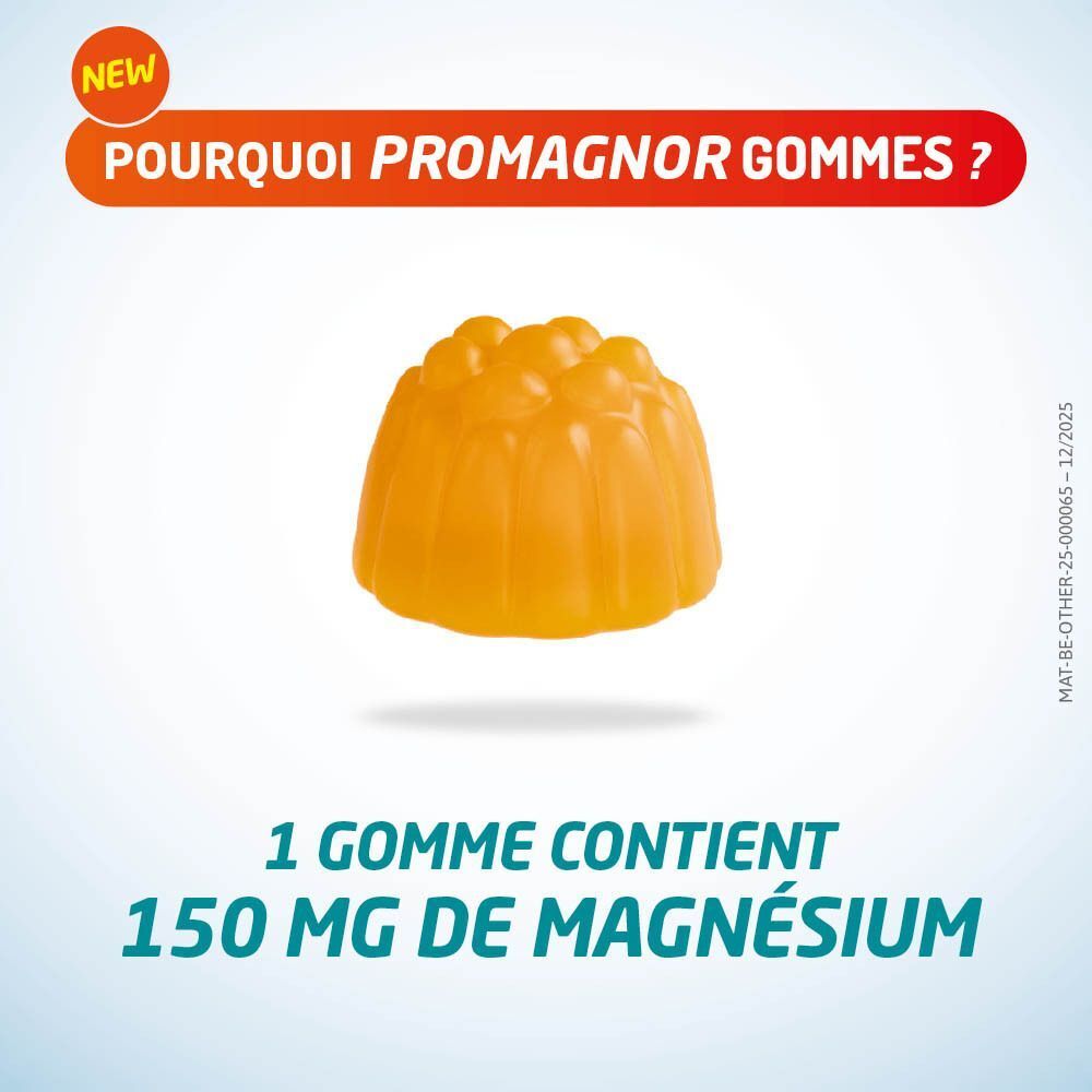 Une gomme orange individuelle, avec le logo et le texte Promagnor®.