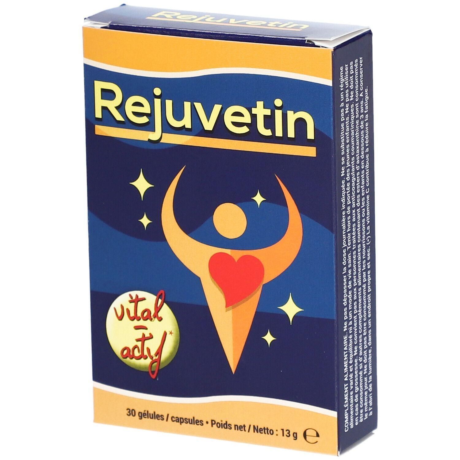 Emballage Rejuvetin, complément alimentaire, 30 gélules.