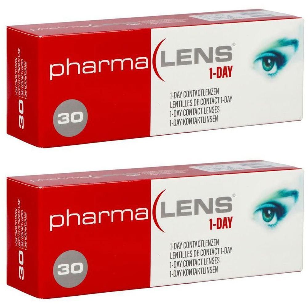 Twee pakken PharmaLens 1-Day contactlenzen, elk 30 lenzen.