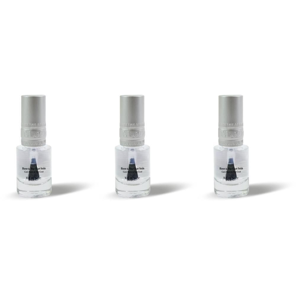 Trois flacons de Vernis à Ongles Base et Top Coat T.LeClerc.
