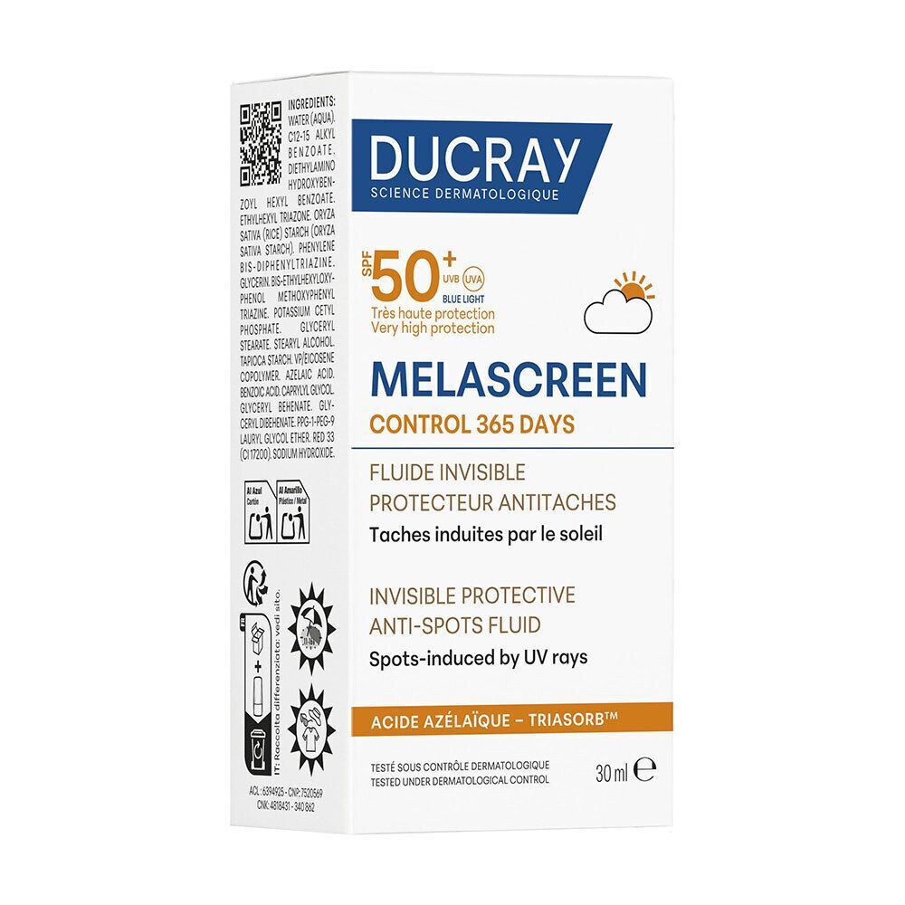 Ducray Melascreen Control 365 days SPF50+ Onzichtbare Beschermende Fluïde SPF50+ Tegen Pigmentvlekken