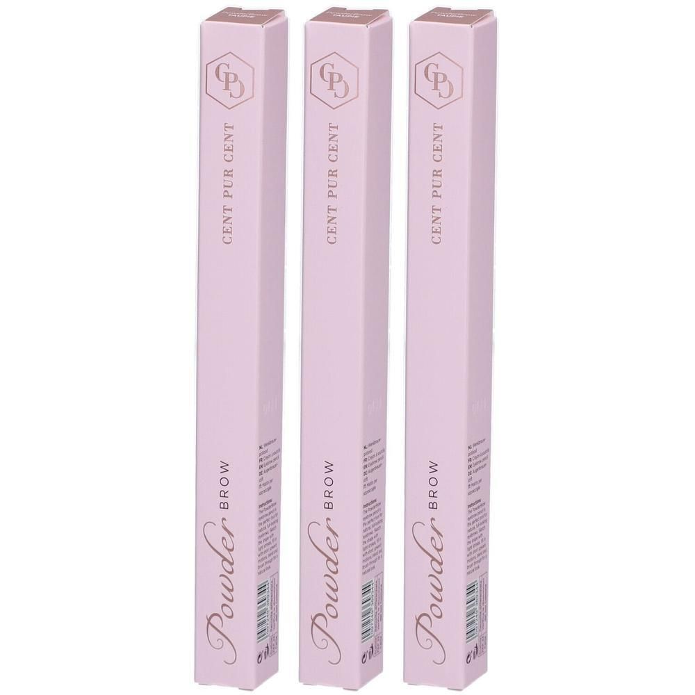 Drie pakken Cent Pur Cent Powder Brow in het roze.