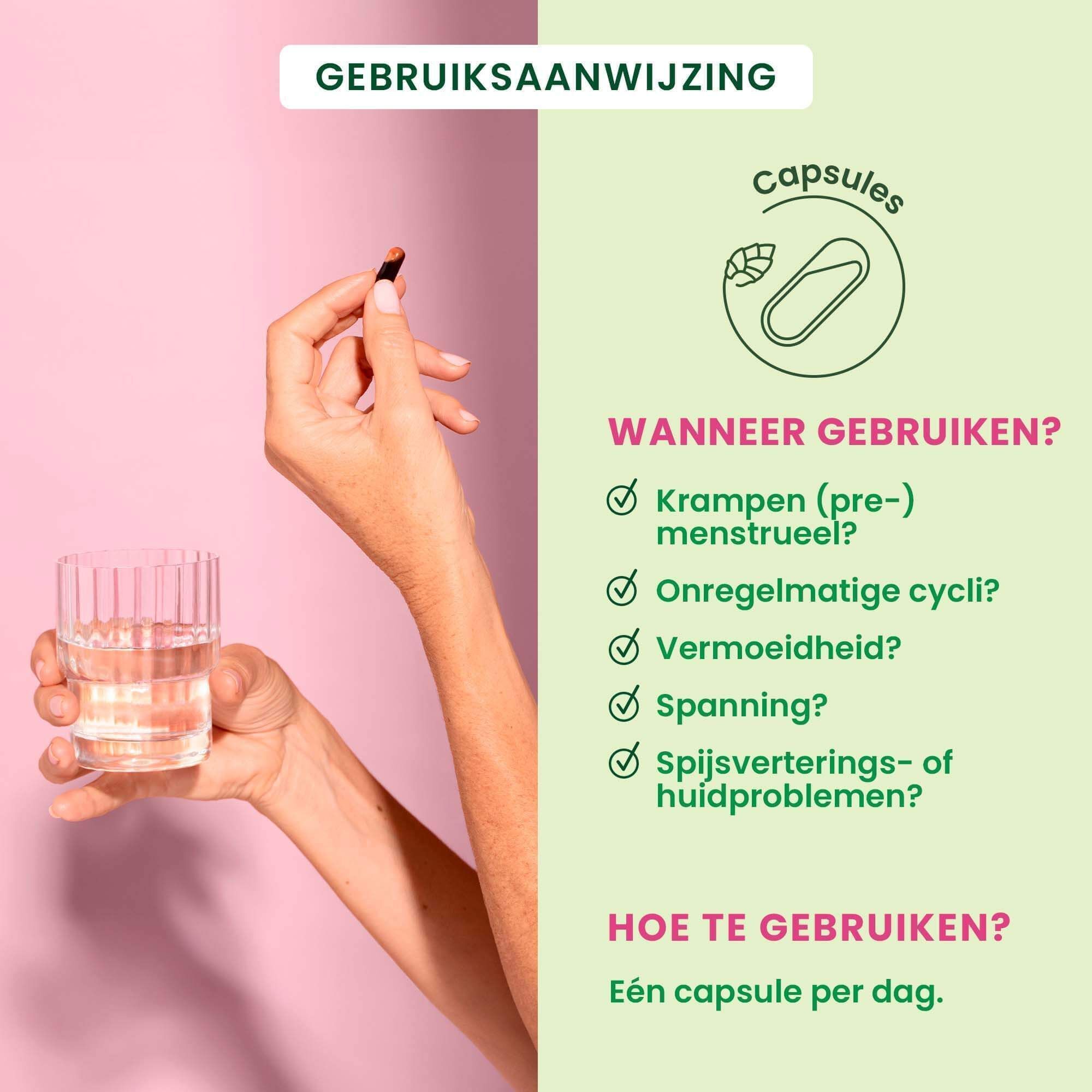 Vier HerbalGem flacons voor verschillende levensfasen van vrouwen.
