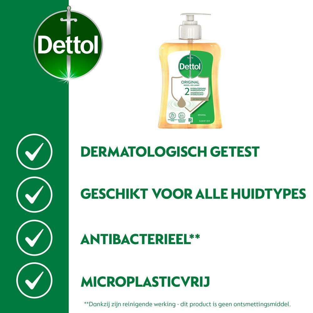 Dettol Handgel Original: Dermatologisch getest, geschikt voor alle huidtypes, antibacterieel, microplasticvrij.