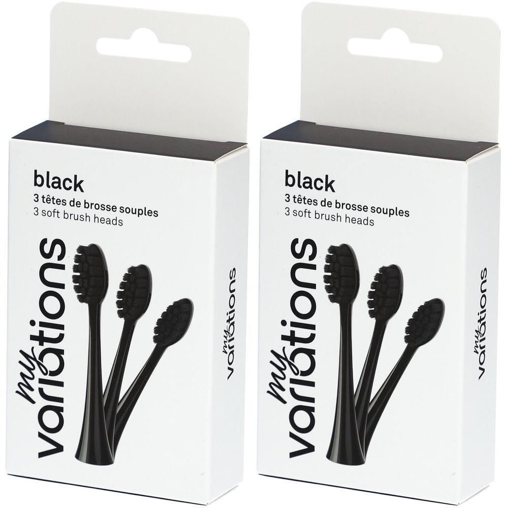 Deux paquets de 3 têtes de brosse noires my variations.