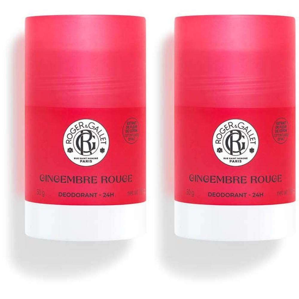 Deux déodorants Roger&Gallet Gingembre Rouge.