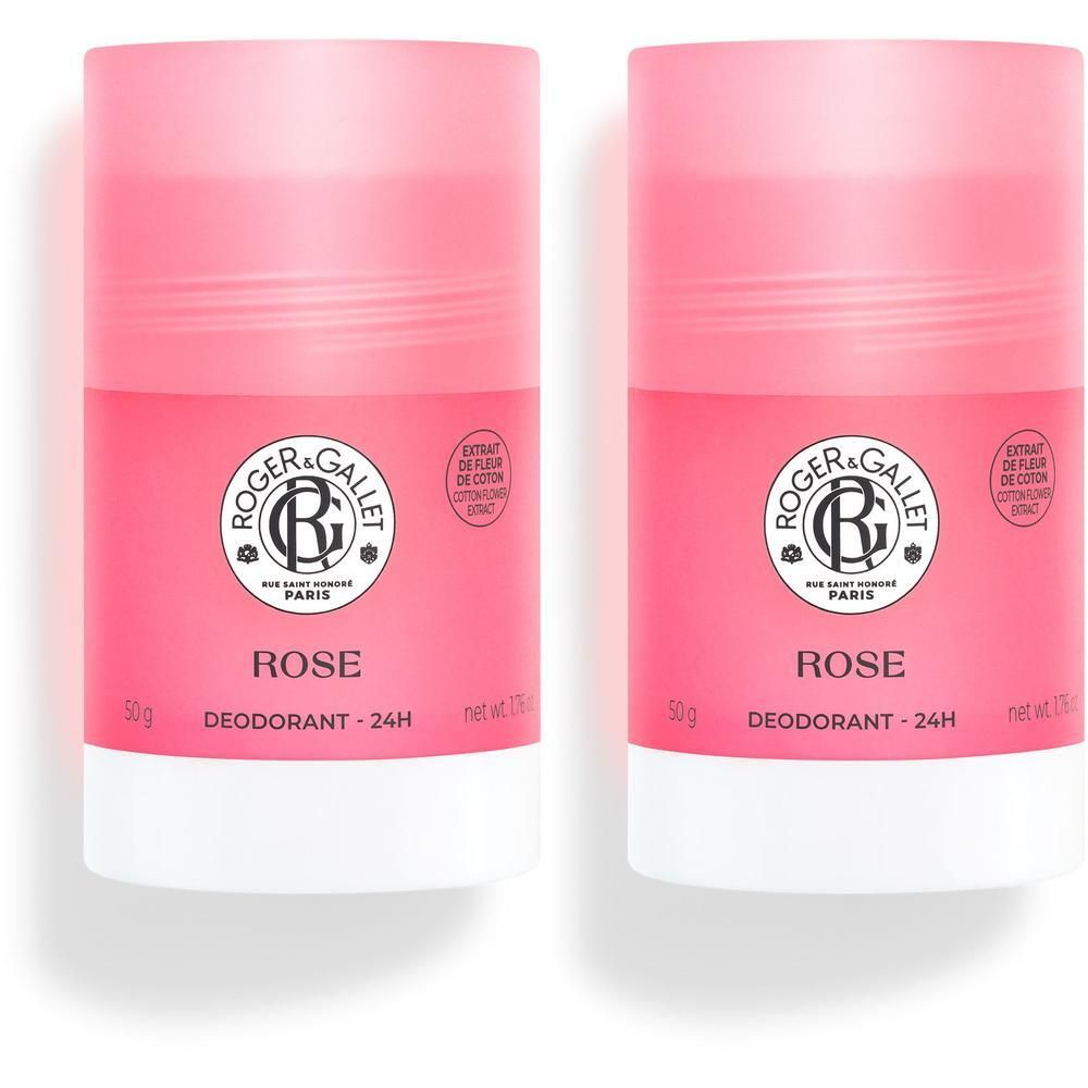 Twee Roger & Gallet Rose Deodorant Sticks, 50g.