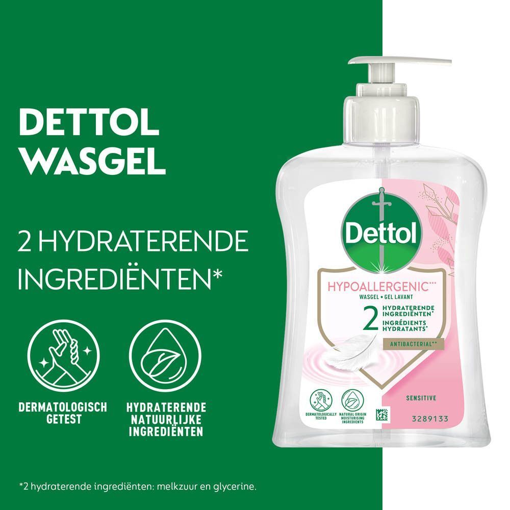 Dettol Hypoallergenic Gel Lavant, 250ml, met pompdosering. Dermatologisch getest.
