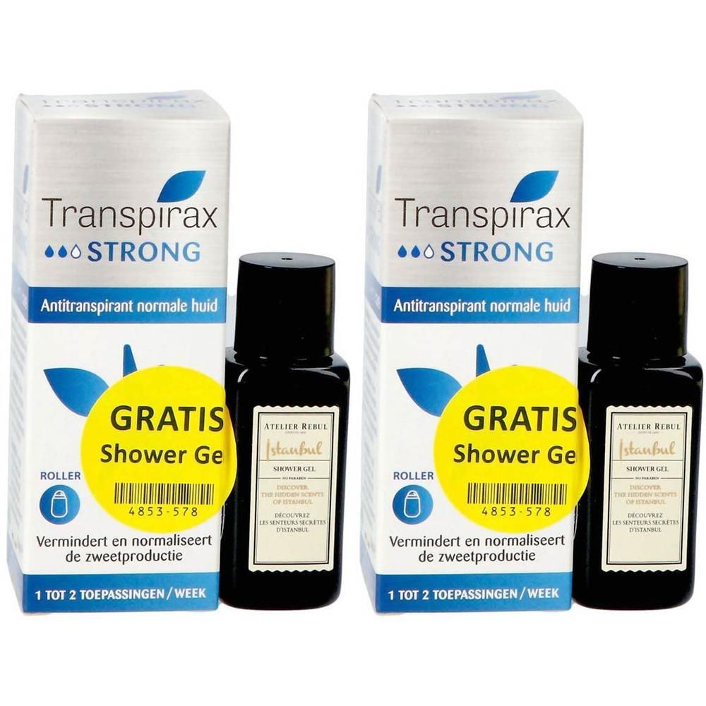 Transpirax Strong Antitranspirant Peau Normale Roller + Atelier Rebul Gel Douche