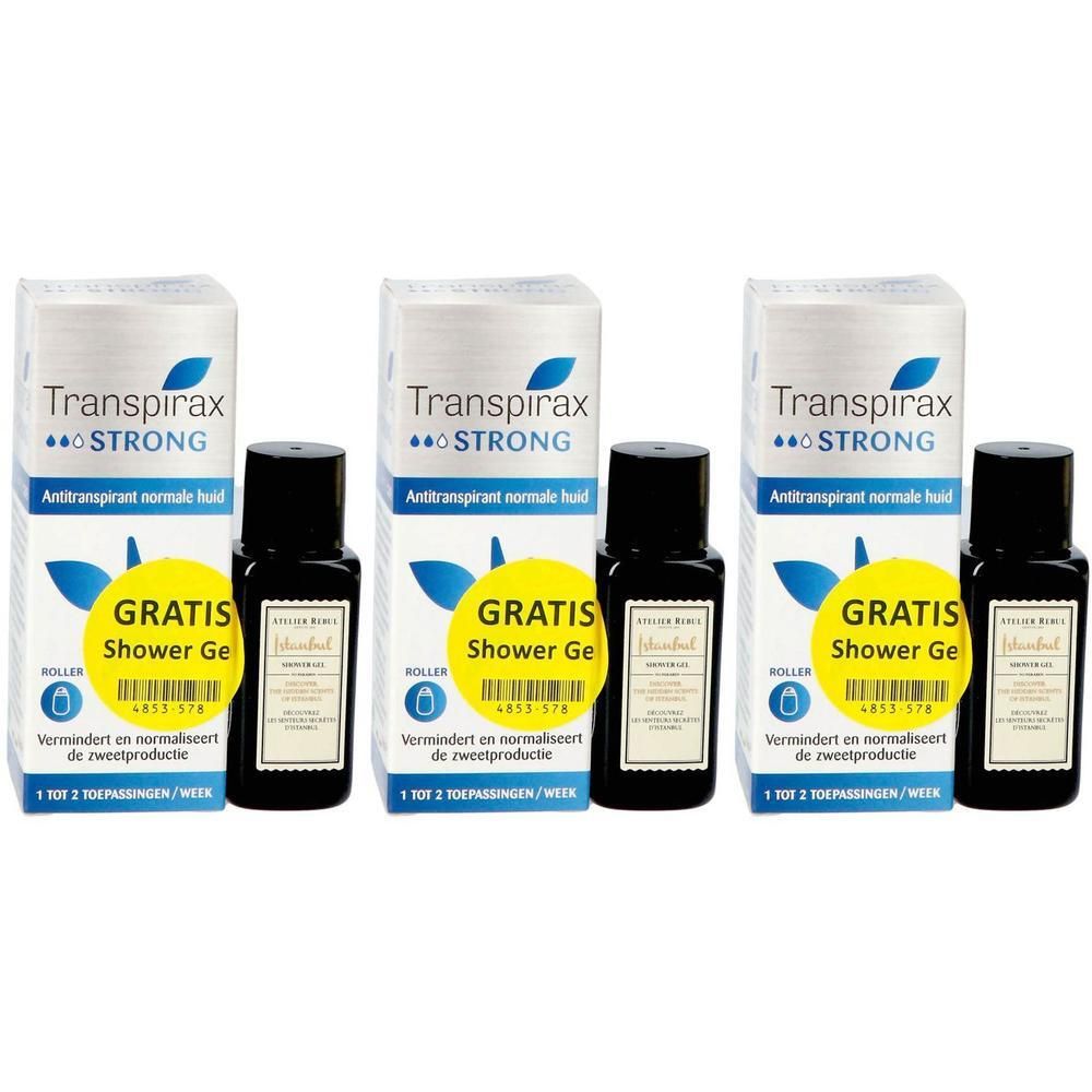 Transpirax Strong Antitranspirant Peau Normale Roller + Atelier Rebul Gel Douche